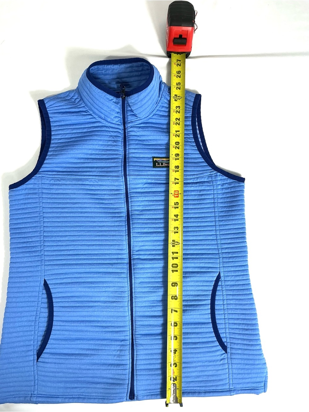 L.L.Bean Quilted Fleece Vest Blue Full Zip Women’s M Regular Lightweight - Picture 8 of 11
